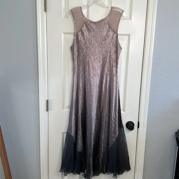 Komarov silky gauze ombre ankle length dress size XL - Picture 4 of 11